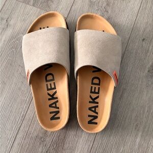 Naked Wolfe Light Gray Slide Sandals